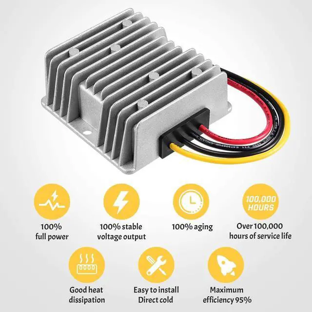 Alt view image 11 of 14 - DC/DC 24V Step Down to 12V Converter Regulator Reducer 20A 240W Automatic Reducer Transformer for Golf Cart Club Car Truck Vehicle Boat Solar System
