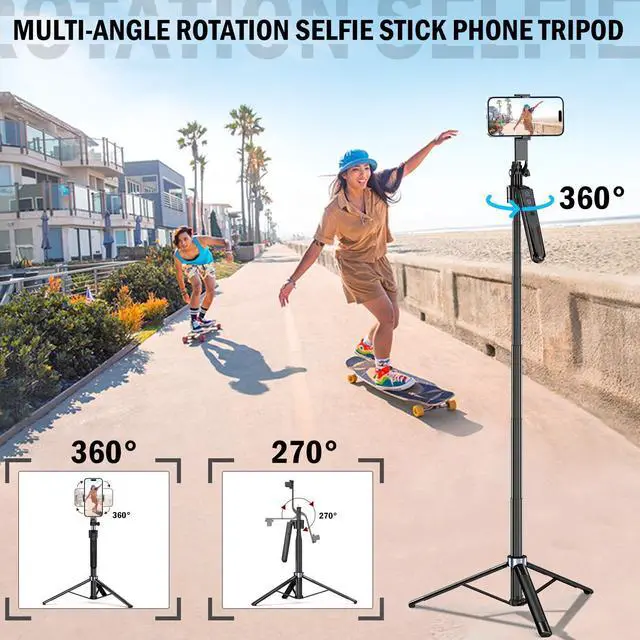 Alt view image 11 of 12 - Auto Face Tracking Tripod 360 Rotation with Stand,Android and iPhone Tripod Holder with Remote and Gesture Control, No App,Built-in Tracking Camera Selfie Stick for Vlog Video Recording Tiktok