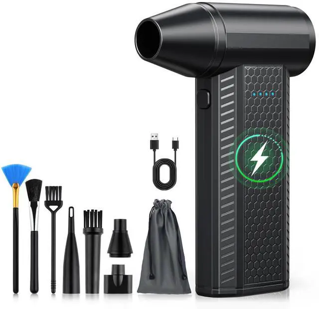 Alt view image 7 of 12 - Compressed Air Duster kit-Blower-pc Duster Electric-130000RPM- Replace Compressed air can-Keyboard Clean-car Mini Snow Blowers-Car Dryer air Blower-Jet Fan-No air Canned dusters for Cleaning
