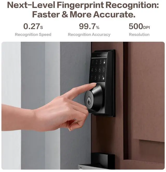 Alt view image 11 of 14 - 4-in-1 Smart Door Lock with APP Control, Fingerprint Door Locks with Keypad Deadbolt, Keyless Entry Door Lock with Auto-Locking, 16-Month Battery Life Deadbolt Lock, Easy Installation