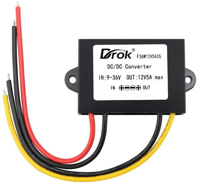 Alt view image 13 of 14 - DC-DC Stabilizer, 9V-36V to 12V Boost Buck Converter 5A 60W Waterproof Auto Step Up Down Voltage Regulator 12V Volt Transformer for Car Audio Solar Power System LCD Television LED Display Screen