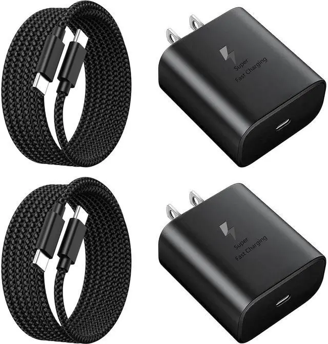 Alt view image 8 of 14 - 45W Super Fast Charger USB C 3.0 with Type C Charging Nylon Braided Cable Compatible with Samsung Charger Fast Charging Cord for Galaxy S25 Ultra/S24/S23/S22