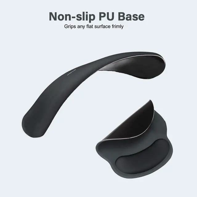 Alt view image 12 of 14 - Wrist Rest Support for Mouse Pad&Keyboard Set, Circle Curved Ergonomic Mousepad&Coaster Non-Slip Base Home/Office Pain Relief&Easy Typing Pad with Soft Cloth&Silicone Lining, Slate Gray