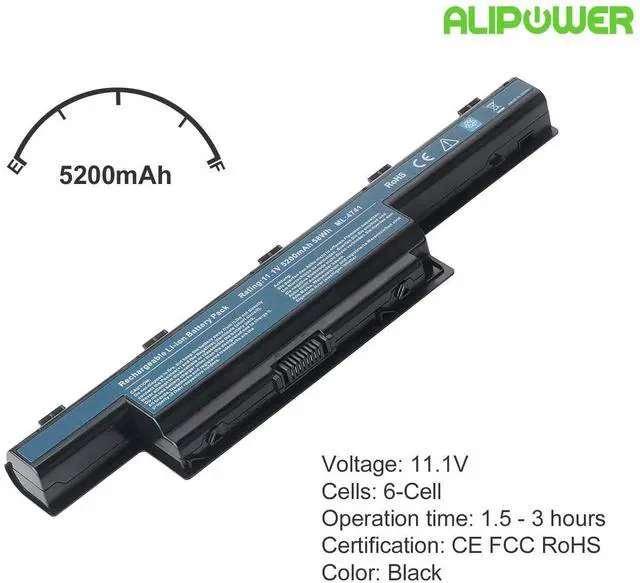 Alt view image 9 of 14 - Laptop Battery Replacement for Compatible AS10D31 AS10D41 AS10D51 AS10D61 AS10D71 AS10D73 AS10D75 AS10D81 5250 5336 5551 5552 5560 5733Z AS5741 7251 7551 7741 7750 Gateway NV55C NV50A NV53A NV59C
