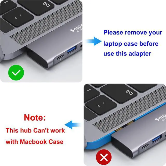 Alt view image 14 of 14 - USB C Adapter for MacBook Pro/Air M1 M2 M3 2021 2020 2019 13" 15" 16", 6 in 1 USB-C Hub MacBook Pro Accessories with 3 USB 3.0 Ports,USB C to SD/TF Card Reader and 100W Thunderbolt 3 PD Port