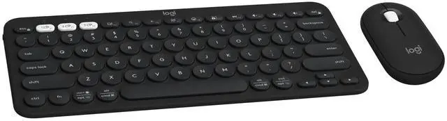 Alt view image 8 of 14 - Pebble 2 Combo, Wireless Keyboard and Mouse, Quiet and Portable, Customizable, Logi Bolt, Bluetooth, Easy-Switch for Windows, macOS, iPadOS, Chrome - Black