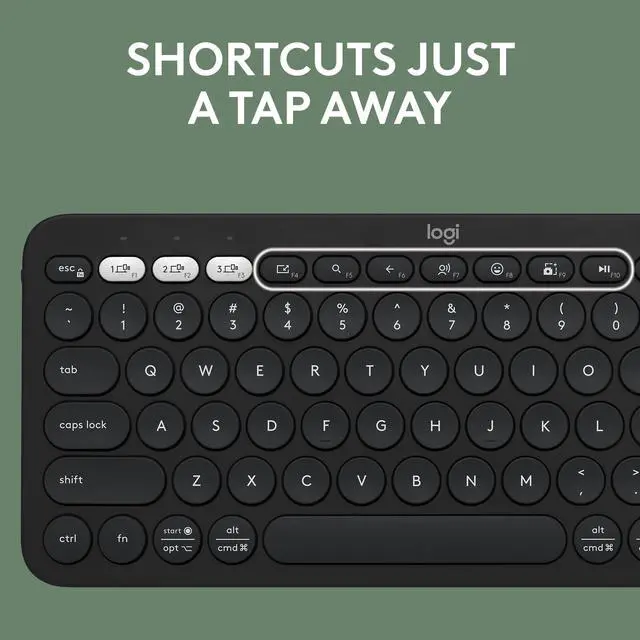Alt view image 12 of 14 - Pebble 2 Combo, Wireless Keyboard and Mouse, Quiet and Portable, Customizable, Logi Bolt, Bluetooth, Easy-Switch for Windows, macOS, iPadOS, Chrome - Black