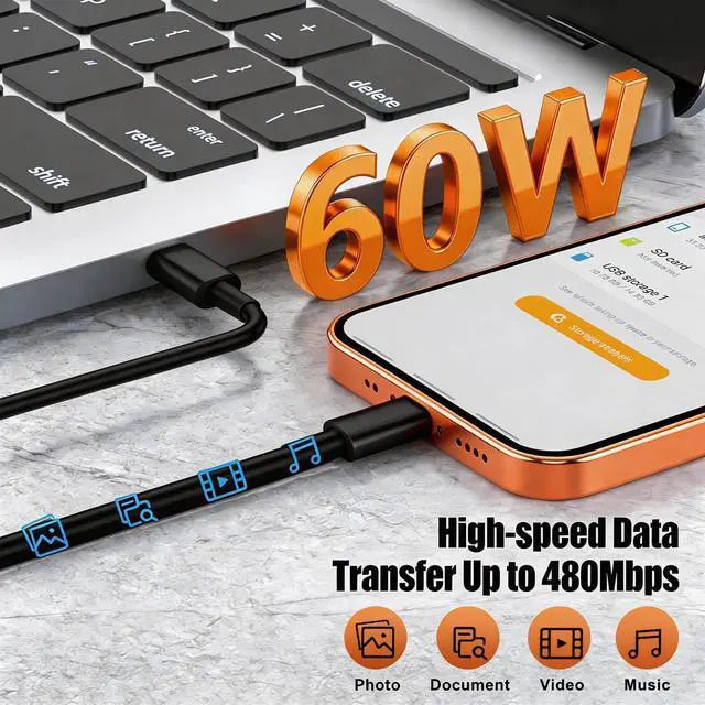 Alt view image 12 of 14 - 45W Dual Type C Charger Fast Charging for Samsung,PD 3.0 GaN Super Fast Android Phone Charger Block with Long USB C Cable 10FT/6FT for Galaxy S25/S25 Ultra/S25+/S24+/S23/S22/for iPhone 17/16/15 Series