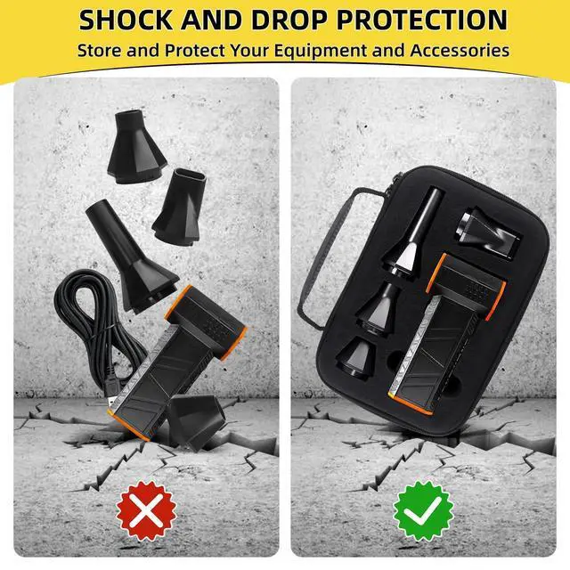 Alt view image 13 of 14 - Travel Case Compatible with WOLFBOX MF50 Compressed Air Duster - Custom Foam Organizer for Blower Tool & Accessories (Only Case) (Black)