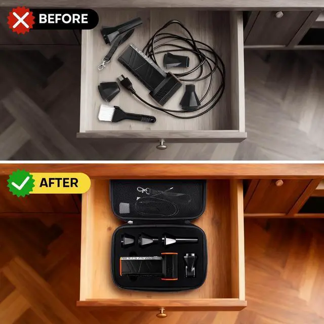 Alt view image 10 of 14 - Travel Case Compatible with WOLFBOX MF50 Compressed Air Duster - Custom Foam Organizer for Blower Tool & Accessories (Only Case) (Black)