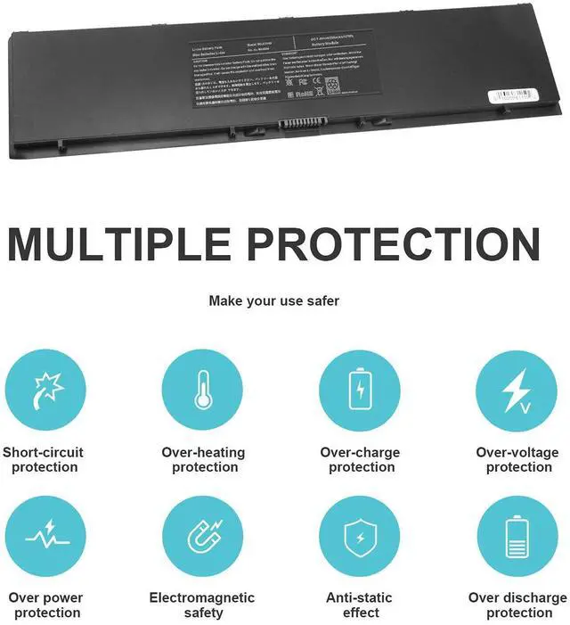 Alt view image 9 of 12 - E7440 E7450 3RNFD Laptop Battery for Dell Latitude 14 7000 E7440 E7450 E7420 7440 7450 PFXCR 34GKR F38HT G95J5 0G95J5 3RNFD G0G2M T19VW V8XN3 909H5 0909H5 5K1GW 451-BBFT 451-BBOG 451-BBFV E225846