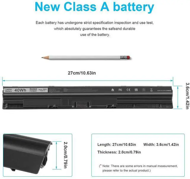 Alt view image 9 of 12 - M5Y1K Laptop Battery for Dell Inspiron 14 15 17 5000 3000 Series 5559 5558 3551 3451 3558 i3558 3567 5755 5756 5458 5759 5758 5759 GXVJ3 HD4J0 K185W WKRJ2 VN3N0 991XP 07G07 78V9D