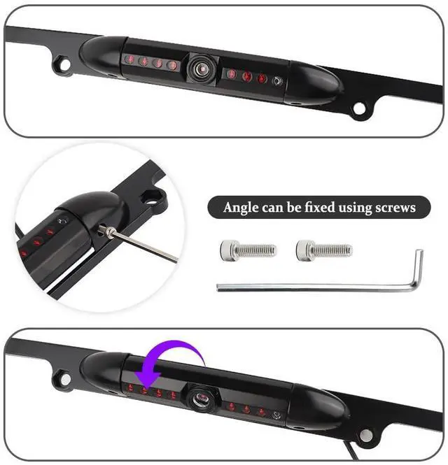 Alt view image 11 of 12 - License Plate Backup Camera,HD Night Vision Reverse Camera with 8 LED,170°Wide Angle IP67 Waterproof Rear View Camera,Heavy Duty Reverse Camera Car Accessories Fits US License Plates