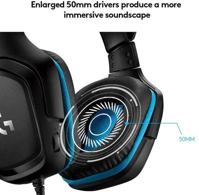 Alt view image 11 of 14 - G432 Wired Gaming Headset, 7.1 Surround Sound, DTS Headphone:X 2.0, Flip-to-Mute Mic, PC (Leatherette) Black/Blue