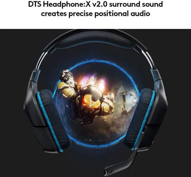 Alt view image 10 of 14 - G432 Wired Gaming Headset, 7.1 Surround Sound, DTS Headphone:X 2.0, Flip-to-Mute Mic, PC (Leatherette) Black/Blue