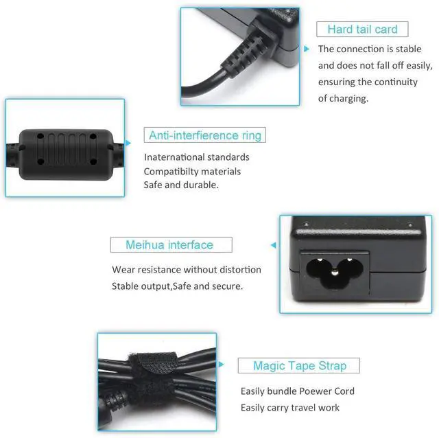 Alt view image 12 of 14 - 65W Laptop Charger Compatible with HP EliteBook Folio 840 450 9480m 9470m ProBook 430 G1 G2 440 455 645 650 255 EliteBook Revolve 810 G1 G2 820 G1 725 G2 745 G2 Upgrade 18.5V 3.5A Power Adapter