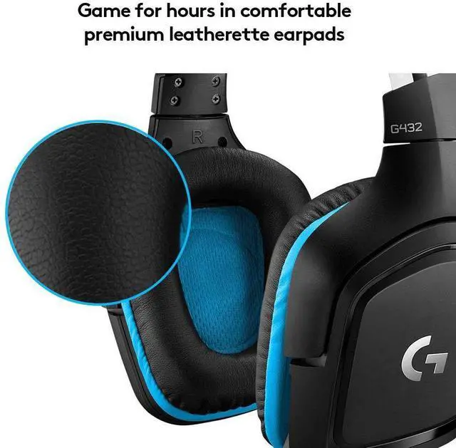 Alt view image 12 of 14 - G432 Wired Gaming Headset, 7.1 Surround Sound, DTS Headphone:X 2.0, Flip-to-Mute Mic, PC (Leatherette) Black/Blue
