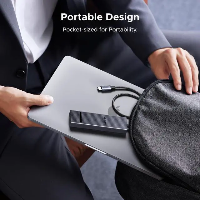 Alt view image 13 of 14 - Revodok Pro 6 in 1 USB-C Hub to DisplayPort 4K 60Hz, 100W Power Delivery 10Gbps USB-A and USB-C 3.2 for MacBook Pro/Air, iPad Pro, Thinkpad, Rog Ally and More.
