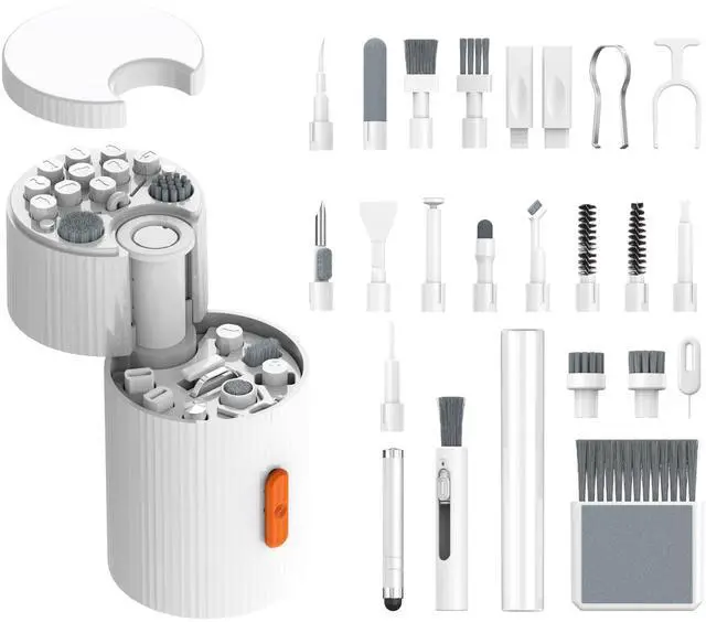 Alt view image 13 of 14 - Multi-Functional Electronics Cleaning Kit, Charging Port Cleaner, for Mobile Phones, Headphones, Computer, Monitor, Camera Lens, White