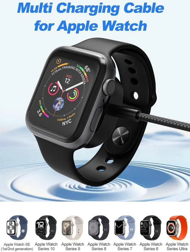 Alt view image 9 of 14 - 100W 2 USB C Multi Charging Cable for Apple Watch - 10ft USB C Fast Charging Cord with Dual USB-C (100W/10W), Lightning & Magnetic Apple Watch Charger, Braided for iPhone 17-14, iPad, Galaxy S24/S23