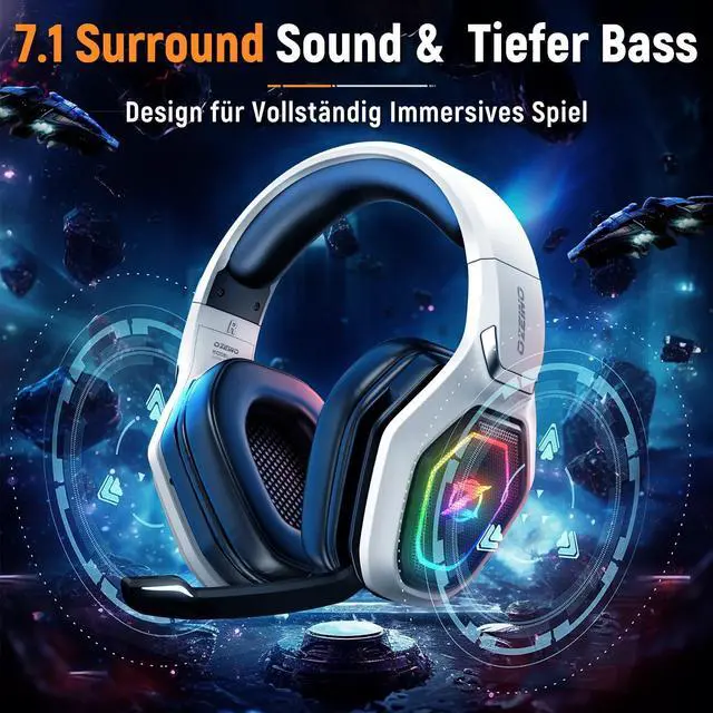 Alt view image 9 of 12 - 2.4GHz Wireless Gaming Headset for PC, Ps5, Ps4 - Lossless Audio USB & Type-C Ultra Stable Gaming Headphones with Flip Microphone, 40-Hr Battery Gamer Headset for Switch, Laptop, Mobile, Mac