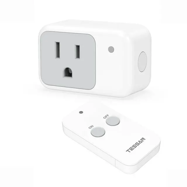 Alt view image 7 of 12 - Remote Control Outlet, Wireless Electrical Outlet Light Switch, Wall Outlet Plug with ON/Off Switch for Indoor String Lights, Lamps, Small Appliances, 1250W 100ft Range (1 Remote +1 Outlet)