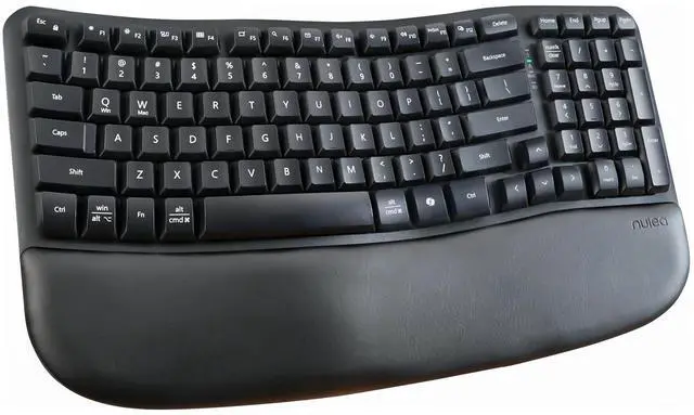 Alt view image 8 of 14 - RT08 Wave Keys Wireless Ergonomic Keyboard with Cushioned Palm Rest, 2.4GHz Ergo Cordless USB Computer Keyboard, Comfortable Natural Typing, for Laptop, Mac, Windows Black