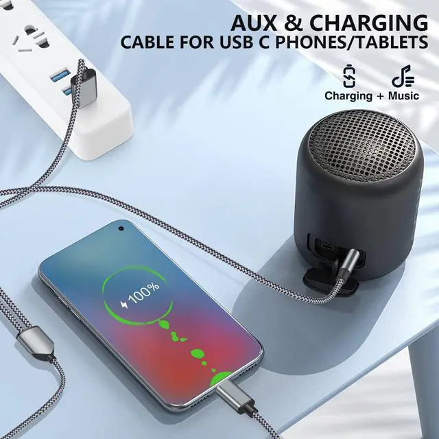 Alt view image 10 of 14 - USB C to 3.5mm Aux Cable with Charger, 2 in 1 USB C to 3.5mm Car Stereo Aux Cable Headset Cable with PD 18W Charging Compatible with iPhone 17/16/16e/15 Pro Max/Air, Galaxy S25/S24/S23, Pixel 9/8/7/6