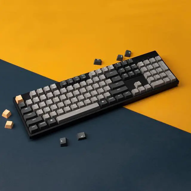 Alt view image 14 of 14 - C2 Pro Wired Custom Mechanical Keyboard Full Size Layout QMK/VIA Programmable Macro White Backlit with Tactile Brown Switch OEM Profile Double-Shot PBT Keycaps for Mac Windows Linux