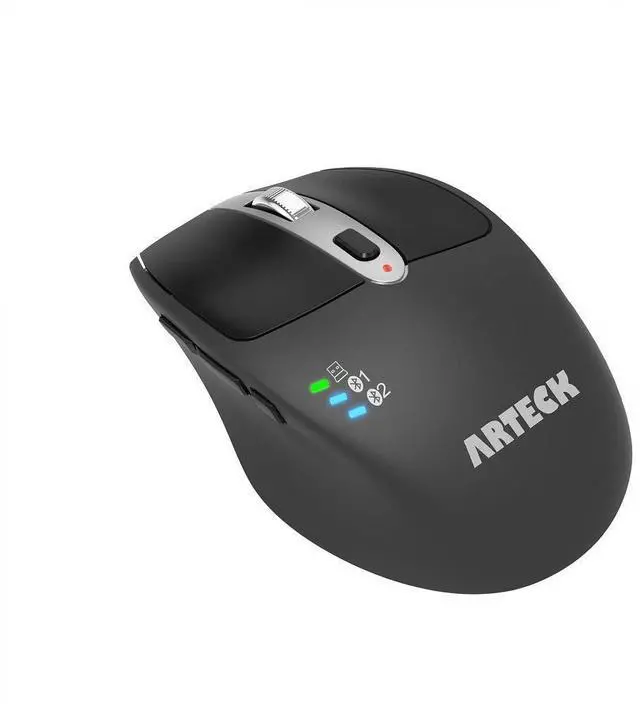 Alt view image 8 of 14 - Wireless Bluetooth Mouse with Nano USB Receiver, Black, 4-Month Battery Life, Ergonomic Design