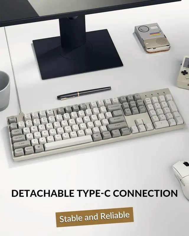 Alt view image 11 of 14 - C2 Pro Wired Mechanical Keyboard with 8K Hz Polling Rate, Full Size Custom RGB Backlit Hot-Swappable, Non-Shine Through PBT Keycaps Compatible with Mac Windows Linux