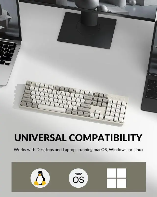 Alt view image 12 of 14 - C2 Pro Wired Mechanical Keyboard with 8K Hz Polling Rate, Full Size Custom RGB Backlit Hot-Swappable, Non-Shine Through PBT Keycaps Compatible with Mac Windows Linux