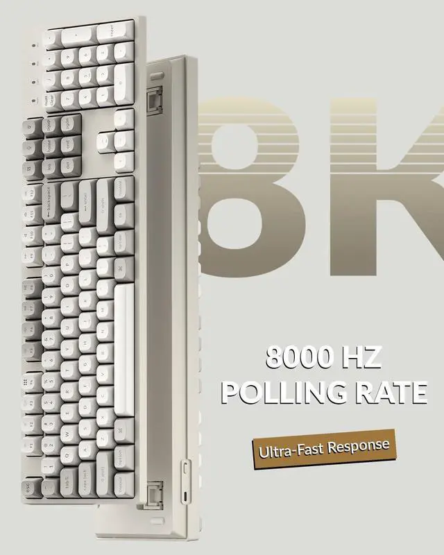 Alt view image 9 of 14 - C2 Pro Wired Mechanical Keyboard with 8K Hz Polling Rate, Full Size Custom RGB Backlit Hot-Swappable, Non-Shine Through PBT Keycaps Compatible with Mac Windows Linux