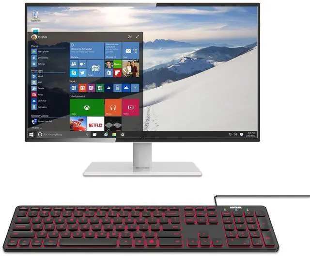 Alt view image 12 of 12 - Backlit USB Wired Full Size Keyboard with Media Hotkey for PC and Laptop