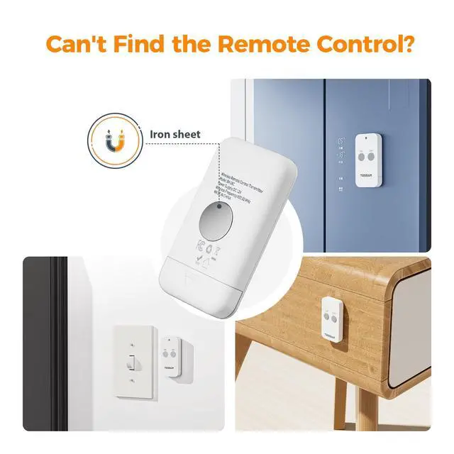 Alt view image 12 of 12 - Remote Control Outlet, Wireless Electrical Outlet Light Switch, Wall Outlet Plug with ON/Off Switch for Indoor String Lights, Lamps, Small Appliances, 1250W 100ft Range (1 Remote +1 Outlet)