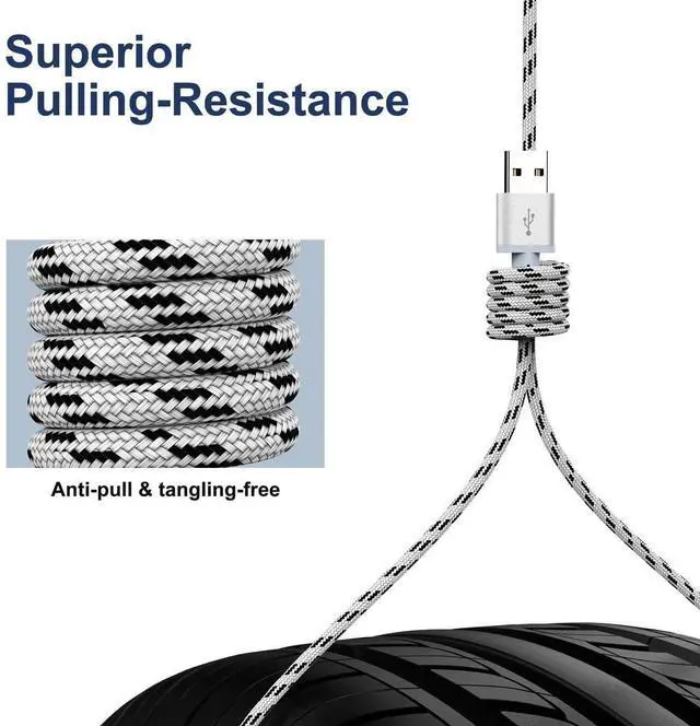 Alt view image 12 of 14 - 10ft Multi Charging Cable, 2Pack 4 in 1 Long Multiple Charging Cord,Multi Chargers for All Devices,USBC Cable with Lightning/Micro USB/Type C Ports for iPhone Series/Tablets/Samsung Galaxy/PS & More