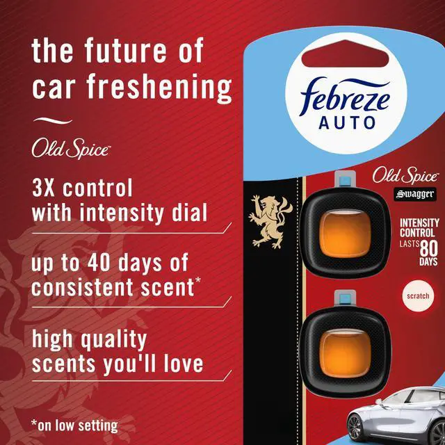Alt view image 9 of 14 - AUTO Air Freshener, Odor-Fighting Automotive Vent Clip, Old Spice Swagger Scent, 8 Count