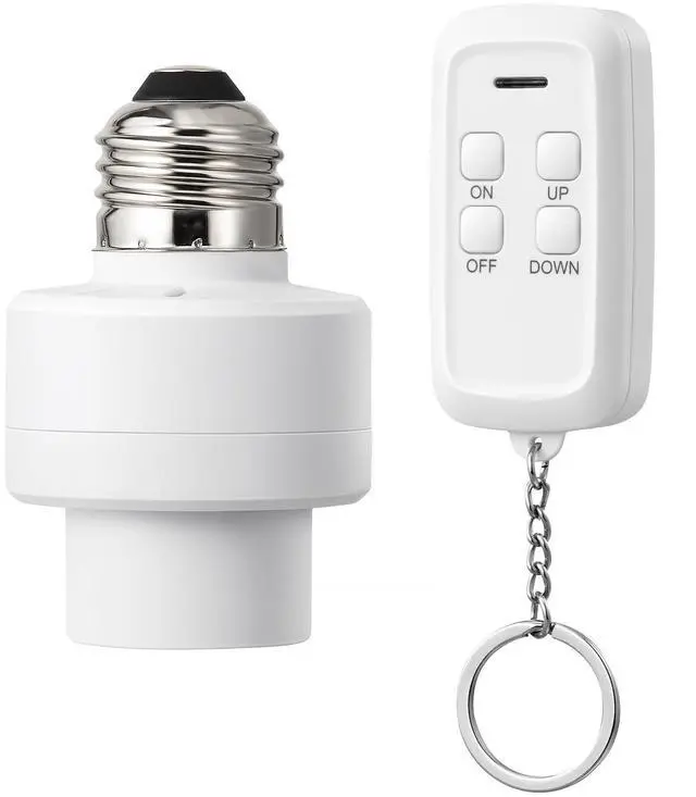Alt view image 8 of 14 - Remote Control Light Socket with Dimmer, Wireless Light Switch, Dimmable Remote Light Bulbs Socket Switch, 100FT, E26 E27 Base with Controller, No Wiring, for Closet, Basement, ETL Listed