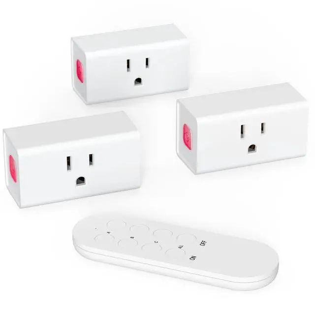 Alt view image 8 of 14 - Mini Remote Control Outlet On Off Switch Plug for Christmas Lights, 260ft RF Range, Wireless Remote Light Switch 1800W/15A, White, FCC Listed(1 Remote + 3 Outlets)