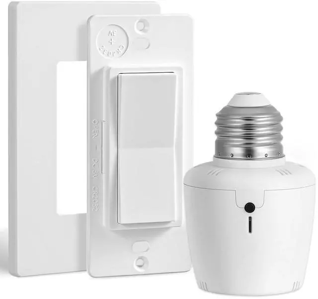Alt view image 8 of 14 - Remote Control Light Socket, Decorator Wall Switch, E26 Smart Remote Light Bulb Socket, No Wiring, No WiFi, 100FT Wireless Light Switch for Closet Lamps, Pull Chain Ceiling Light Fixture