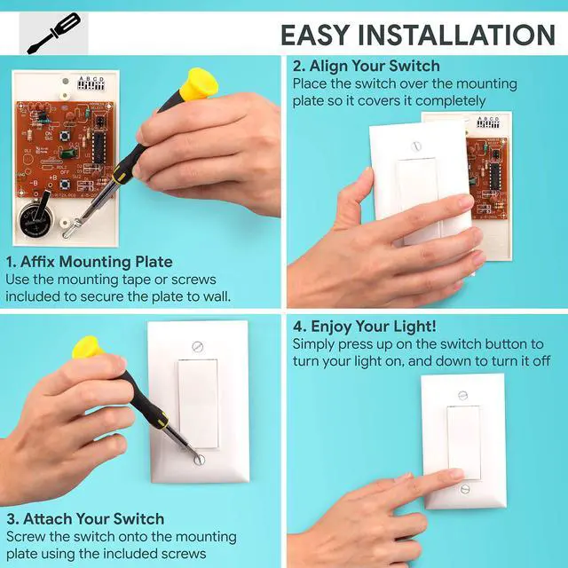 Alt view image 12 of 14 - Wireless Remote Control Light Switch and Socket Cap to Turn Lamps and Pull Chain Fixtures On and Off