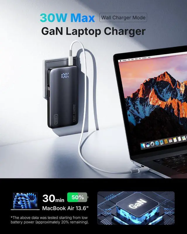Alt view image 12 of 14 - Power Bank with Wall Plug, 45W 10000mAh Fast Charging Portable Charger with Built-in Cable, Travel Essentials, Slim Battery Pack for iPhone 17 16 15, Samsung Galaxy, Pixel, Xiaomi, ipad, MacBook