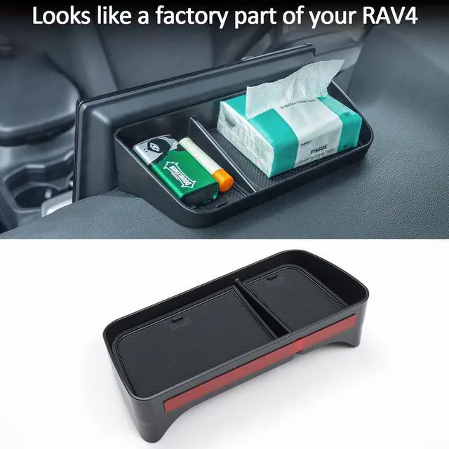 Alt view image 10 of 12 - Dash Center Console Tray Compatible with 2019-2025 Toyota Rav4 8'' Screen, Dashboard Storage Organizer Solid Plastic Tissue Sunglasses Holder (Not for New 10.5'' Multimedia Display)