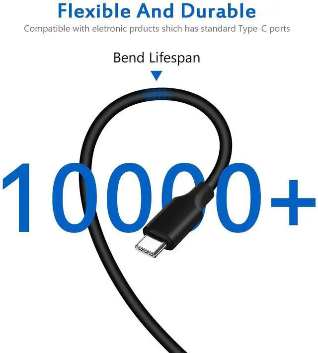 Alt view image 10 of 14 - Charger Compatible with HP Laptop Chromebook 65W 45W USB C Fast Power Adapter