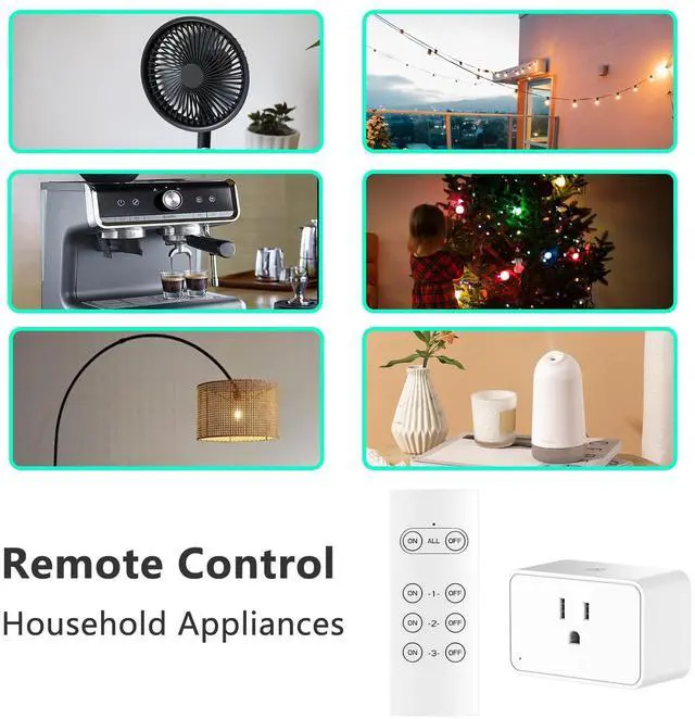 Alt view image 13 of 14 - Wireless Electrical Outlets with Remote Control, 1875W/15A, 100FT Range, ETL Listed - 3 Sockets + 1 Remote