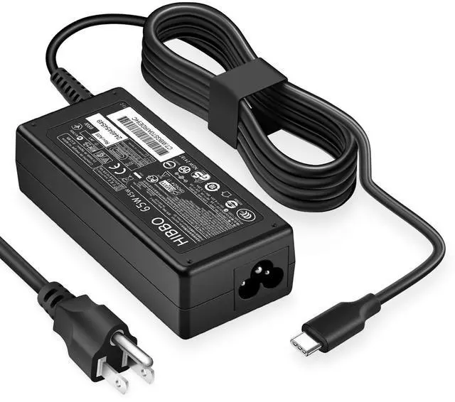 Alt view image 8 of 14 - Charger Compatible with HP Laptop Chromebook 65W 45W USB C Fast Power Adapter