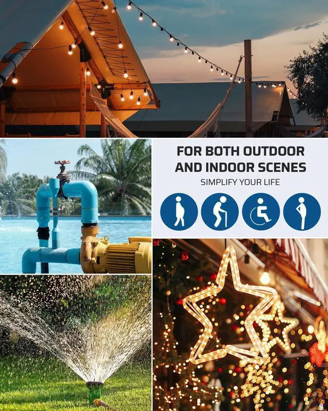 Alt view image 12 of 14 - Outdoor Remote Control Outlet, Wireless Remote Outlet Power Switch, Weatherproof 15 A Heavy Duty Electrical Plug, 3 Grounded Outlets for String Lights, 100Ft Range, UL Listed