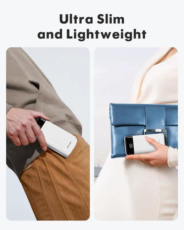 Alt view image 12 of 14 - Portable Charger with Built in Cables, Power Bank with Cords Wires, Slim 10000mAh Travel Battery Pack 6 Outputs 3 Inputs 3A Fast Charging for Samsung Google Pixel LG Moto iPhone iPad