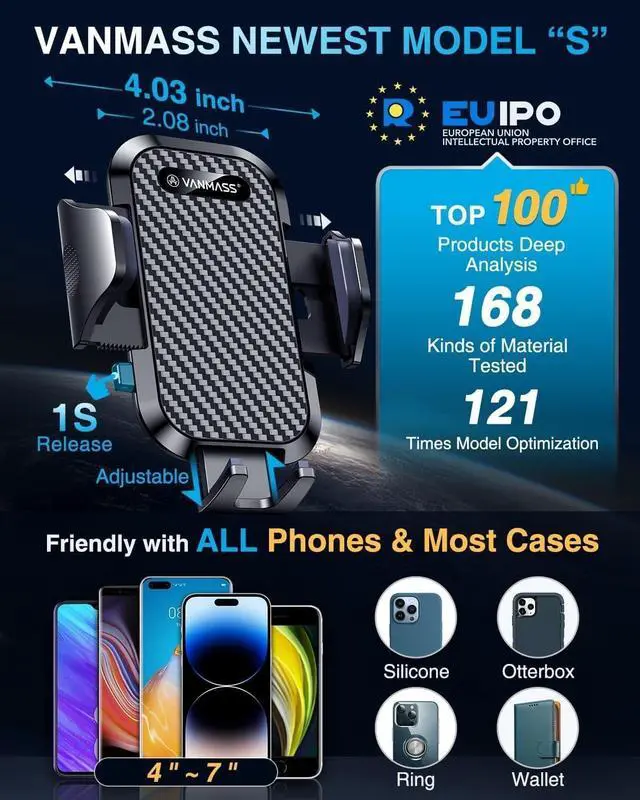 Alt view image 14 of 14 - 2026 Phone Holders for Your Car Ultimate Military-Grade Car Phone Holder MountPatent & Safety CertsUpgraded Shockproof Truck Air Vent Phone Mount for iPhone 17 Pro Max 16 15 Samsung Android