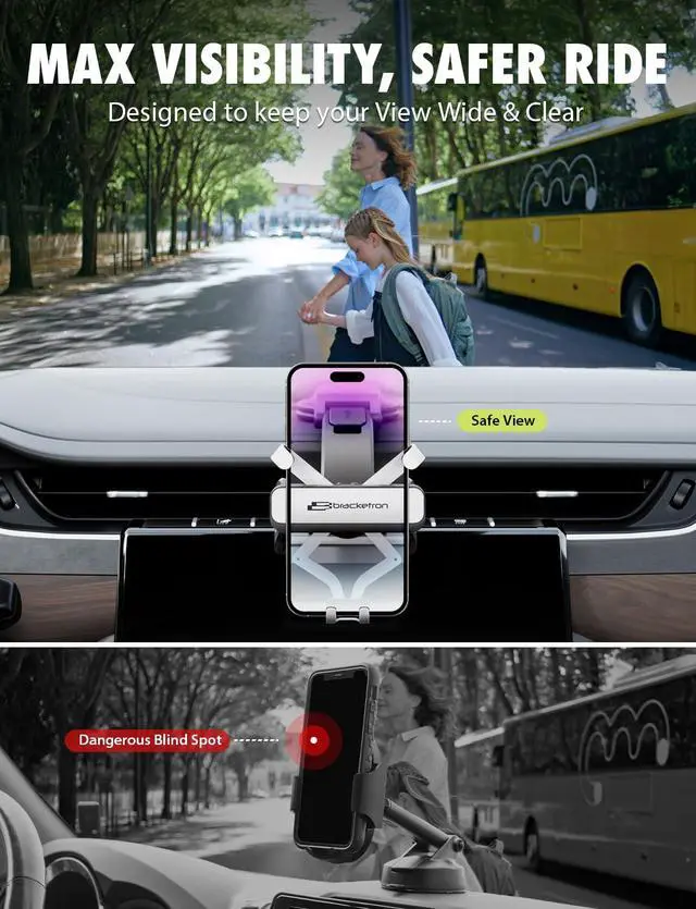 Alt view image 9 of 12 - AutoGrip Low-Profile Dash Mount- Phone Mount for Car with TemperBond Suction, One-Handed Operation Universal Cell Phone Holder Car Dashboard, Clear View Design